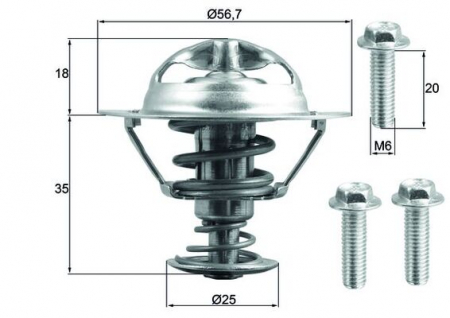 Termostat - Termostat lichid racire (90°C) potrivit VOLVO C30, C70 II, S40 II, S60 II, S80 II, V40, V50, V60 I, V70 III, XC70 II, XC90 I; FORD FOCUS II, KUGA I, MONDEO IV, S-MAX 2.0-2.9 10.02-12.18
