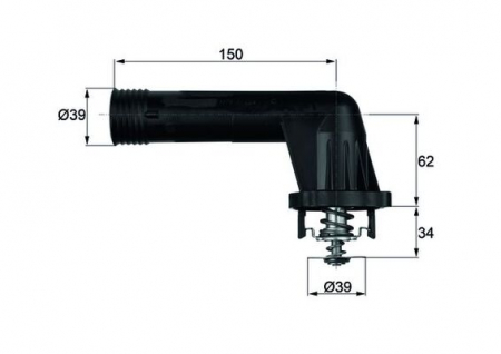Termostat - Termostat lichid racire (95°C, in carcasa) potrivit BMW 3 (E36), 5 (E34), Z3 (E36) 1.6-1.8CNG 09.93-08.00