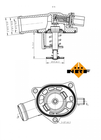 Termostat sistem racire (109°C, in carcasa) potrivit AUDI A2; VW BORA, BORA I, GOLF IV, LUPO I 1.4/1.6 02.01-06.06 [1]