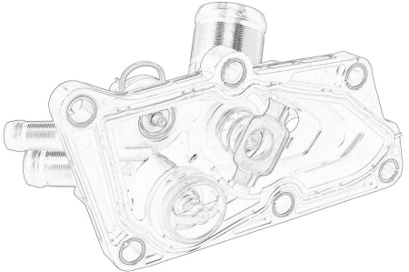 Termostat - Termostat sistem racire ) potrivit DACIA DUSTER, JOGGER, LOGAN II, LOGAN III, LOGAN MCV II, SANDERO II, SANDERO III; MITSUBISHI ASX 1.0/1.0LPG dupa 2019 (14, 87°C, in carcasa, (cu termostat)