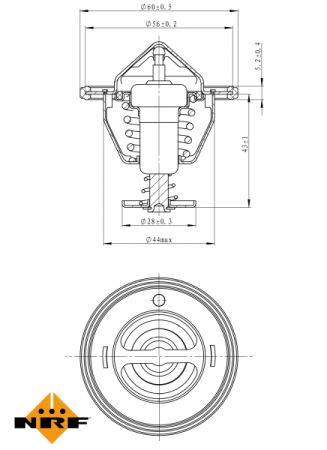 Termostat sistem racire potrivit MITSUBISHI 3000 GT, LANCER IV, LANCER V, PAJERO II, PAJERO III, PAJERO IV, CANTER (FB7, FB8, FE7, FE8) VII 1.6-3.2D dupa 1990 - (76°C) [4]