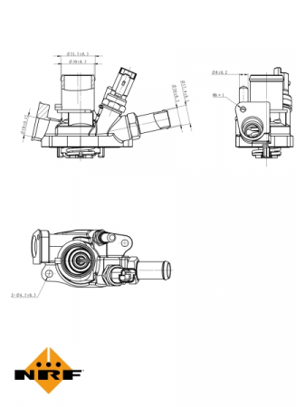 Termostat sistem racire (80°C, in carcasa) potrivit ABARTH 500 / 595 / 695, 500C / 595C / 695C, GRANDE PUNTO, PUNTO, PUNTO EVO; ALFA ROMEO GIULIETTA, MITO; FIAT 500X, BRAVO II 1.4-2.0D 05.08- [4]