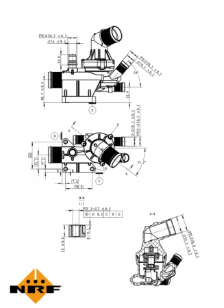Termostat - Termostat sistem racire (80°C, in carcasa) potrivit MERCEDES C (W205), C T-MODEL (S205), MARCO POLO CAMPER (W447), VITO (W447), VITO MIXTO (DOUBLE CABIN), VITO TOURER (W447) 1.6D 04.11-