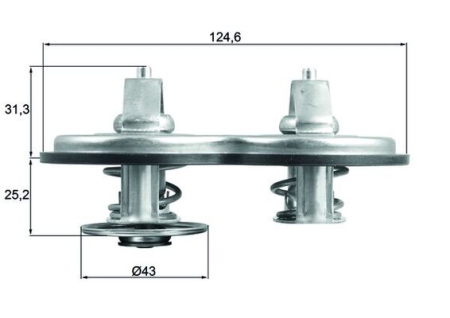 Termostat - Termostat sistem racire potrivit MERCEDES ACTROS MP4 / MP5, ANTOS, AROCS, ATEGO 3, ECONIC 2, UNIMOG M936.991-OM936.974 dupa 2011 (83°C, cu garnitura, in carcasa)