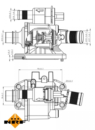 Termostat - Termostat sistem racire (83°C, in carcasa) potrivit CITROEN BERLINGO, BERLINGO MULTISPACE, BERLINGO/MINIVAN, C-ELYSEE, C1, C2, C3 I, C3 II, C3 PICASSO, C3 PLURIEL 1.0/1.4D/1.6D 09.01-