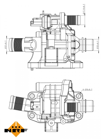 Termostat - Termostat sistem racire (83°C, in carcasa) potrivit VOLVO C30, S40 II, V50; CITROEN BERLINGO, BERLINGO/MINIVAN, C4, C4 GRAND PICASSO I, C4 I, C4 PICASSO I, C5 II, JUMPY 1.6D 11.03-