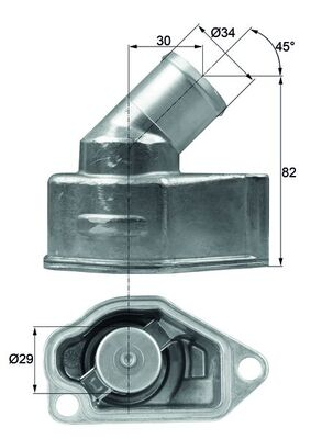 Termostat sistem racire potrivit CHEVROLET CAPTIVA, EPICA, EVANDA, LACETTI, NUBIRA, REZZO; DAEWOO EVANDA, LACETTI, LEGANZA, NUBIRA, TACUMA / REZZO 1.8-2.4LPG dupa 1993 (87°C, in carcasa) [1]