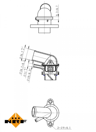 Termostat sistem racire (88°C, in carcasa) potrivit CHEVROLET AVEO / KALOS, LACETTI, NUBIRA; DAEWOO KALOS, LACETTI, NUBIRA 1.4/1.6/1.8 06.97- [1]