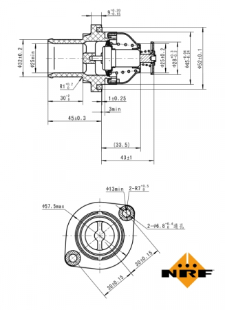 Termostat - Termostat sistem racire (89°C, in carcasa) potrivit CITROEN C25, C4, C4 GRAND PICASSO I, C4 I, C4 PICASSO I, C5 I, C5 II, C5 III, C8, JUMPY, XSARA, XSARA PICASSO; FIAT ULYSSE 1.8-2.2 04.92-