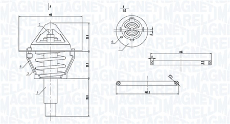 Termostat - Termostat sistem racire potrivit MERCEDES C (CL203), C T-MODEL (S203), C T-MODEL (S204), C (W203), C (W204), CLC (CL203), CLK (A209), CLK (C209), E T-MODEL (S211) 1.6-1.8LPG 2002-2018 (90°C)