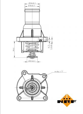 Termostat - Termostat sistem racire (92°C, in carcasa) potrivit FIAT STILO; OPEL ASTRA H, ASTRA H GTC, CORSA D, CORSA E, MERIVA A, ZAFIRA B, ZAFIRA B/MINIVAN; SAAB 9-5 1.6/1.6CNG 03.05-