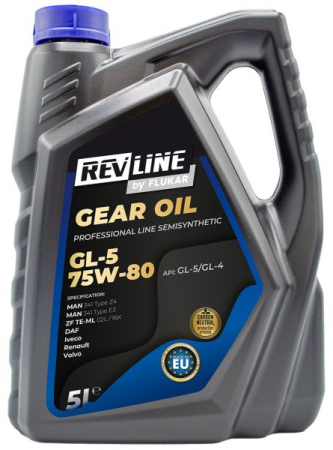 Ulei Lichide tehnice - Ulei cutie viteze REVLINE GEAR OIL 75W-80 5L GL-5