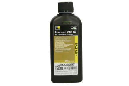 Ulei sistem clima vehicul ERRECOM, 0,25L 1 buc, tip racire: R1234yf/R134a, conține colorant UV, service pentru mașini hibride, mentenanta eV, PREMIUM + UV DYE, potrivit  toate modelele [1]