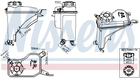 Vas expansiune - Vas expansiune cu capac, cu senzor nivel potrivit BMW Seria 1 (E81), 1 (E82), 1 (E87), 1 (E88), 3 (E90), 3 (E91), 3 (E92), 3 (E93), X1 (E84), Z4 (E89) 06.04-08.16