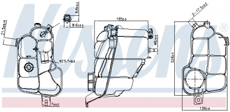 Vas expansiune - Vas expansiune cu capac, cu senzor nivel potrivit VOLVO S60 II, S80 II, V60 I, V70 III, XC60 I, XC70 II; LAND ROVER FREELANDER 2 03.06-