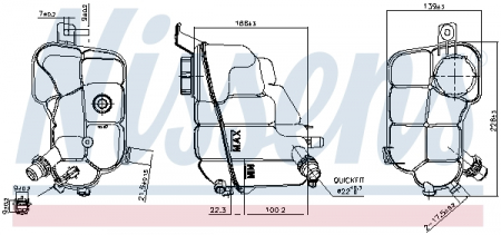 Vas expansiune - Vas expansiune cu capac, cu senzor nivel potrivit VOLVO S80 II, V70 III, XC60 I; LAND ROVER FREELANDER 2, RANGE ROVER EVOQUE 03.06-12.19