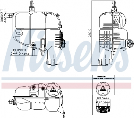 Vas expansiune - Vas expansiune cu capac potrivit BMW Seria 1 (F40), 2 (F45), 2 GRAN COUPE (F44), 2 GRAN TOURER (F46), X1 (F48), X2 (F39) 11.13-