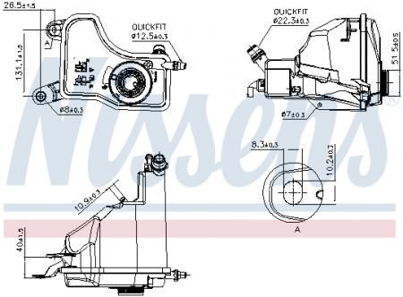 Vas expansiune - Vas expansiune cu senzor nivel potrivit BMW Seria 1 (E81), 1 (E82), 1 (E87), 1 (E88), 3 (E90), 3 (E91), 3 (E92), 3 (E93), X1 (E84) 06.04-06.15