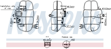 Vas expansiune - Vas expansiune lichid racire potrivit OPEL MERIVA A 2003-2010 (cu conector)
