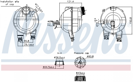 Vas expansiune - Vas expansiune racire (cu priza) potrivit DS DS 3; CITROEN C2, C2 ENTERPRISE, C3 / C3 ORIGIN III, C3 AIRCROSS II, C3 I, C3 II, C3 III, C3 PICASSO, C3 PLURIEL, C4 CACTUS, C-ELYSEE, DS3 09.91-