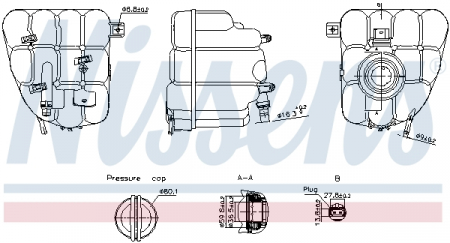 Vas expansiune - Vas expansiune racire (cu senzor nivel) potrivit PORSCHE CAYENNE; VW TOUAREG 01.10-
