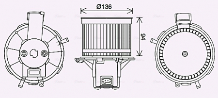 Ventilator habitaclu - Ventilator habitaclu potrivit ABARTH 500 / 595 / 695, 500C / 595C / 695C; FIAT 500, 500 C, PANDA, PANDA/HATCHBACK 0.9-Electric 09.03-