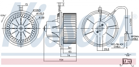 Ventilator habitaclu - Ventilator habitaclu potrivit AUDI 80 B3, 80 B4, 90 B3, A4 B5, CABRIOLET B3, COUPE B3; VW PASSAT B3/B4, TRANSPORTER IV 1.4-2.9 06.86-06.03