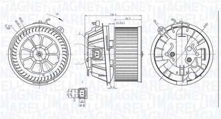 Ventilator habitaclu potrivit CITROEN C2, C2 ENTERPRISE, C3 I, C3 PLURIEL, XSARA PICASSO; PEUGEOT 1007, 206 1.1-2.0D 12.99- [1]