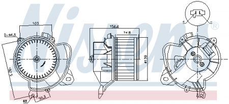 Ventilator habitaclu - Ventilator habitaclu potrivit FIAT DOBLO, DOBLO CARGO, FIORINO, FIORINO/MINIVAN, LINEA, QUBO, TIPO 1.3D-2.0D dupa 2006