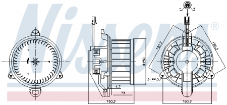 Ventilator habitaclu potrivit MERCEDES A (V177), A (W177), B SPORTS TOURER (W247), CLA (C118), CLA SHOOTING BRAKE (X118), EQA (H243), EQB (X243), GLA (H247), GLB (X247) 1.3-Electric 03.18-