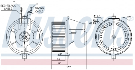Ventilator habitaclu - Ventilator habitaclu potrivit SEAT TOLEDO I; VW CORRADO, GOLF II, JETTA II 1.0-2.9 08.83-03.99