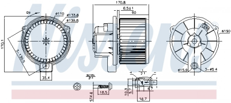 Ventilator habitaclu - Ventilator habitaclu potrivit SMART CABRIO, CITY-COUPE, CROSSBLADE, FORTWO 0.6/0.7/0.8D 07.98-01.07