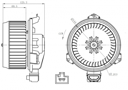 Ventilator habitaclu potrivit SUBARU TREZIA; TOYOTA URBAN CRUISER, VERSO S, YARIS 1.0-1.4D 01.09-