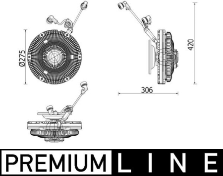Ventilator potrivit MERCEDES ACTROS, ACTROS MP2 / MP3 OM541.920-OM542.969 dupa 1996 (numar pini: 6, flansa 3 gauri, scazut) [1]