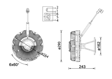 Ventilator potrivit MERCEDES ACTROS MP4 / MP5, ANTOS, AROCS 471.943-OM473.915 dupa 2011 (numar pini: 7, inalt) [1]