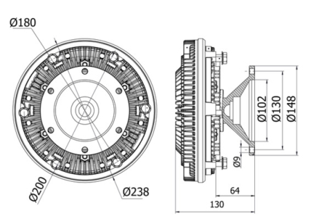 Ventilator - Ventilator potrivit IVECO EUROSTAR, EUROTECH MP, EUROTECH MT, EUROTRAKKER 8210.42K(TCA)-F3AE0681D dupa 1992
