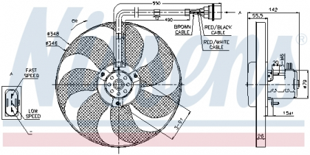 Ventilator - Ventilator radiator AUDI A3, TT; SEAT AROSA, CORDOBA, CORDOBA VARIO, IBIZA II, IBIZA III, IBIZA IV, IBIZA IV ST, INCA, LEON, TOLEDO II; SKODA FABIA I, FABIA I PRAKTIK, OCTAVIA I; VW BORA 1.0-2.8 