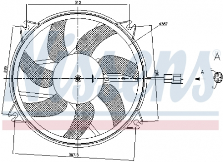 Ventilator - Ventilator radiator CITROEN BERLINGO, C4, C4 GRAND PICASSO I, C4 I, C4 II, C4 PICASSO I, DS4, DS5; PEUGEOT 3008, 307, 307 CC, 307 SW, 308 CC, 308 I, 308 SW I, 5008, PARTNER 1.2 dupa 2000