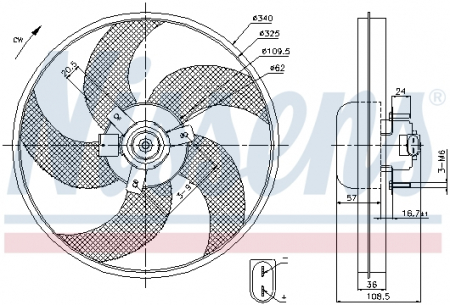 Ventilator - Ventilator radiator CITROEN BERLINGO, XSARA, XSARA PICASSO; PEUGEOT 306, PARTNER, PARTNERSPACE 1.4-1.8 intre 1993-2015