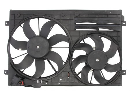 Ventilator - Ventilator radiator (cu carcasa) AUDI A1, A3; SEAT ALTEA, ALTEA XL, IBIZA IV, IBIZA IV ST, LEON, TOLEDO III; SKODA FABIA II, OCTAVIA I, OCTAVIA II, SUPERB II, YETI; VW BEETLE, CADDY III 1.2-3.6 dupa 2