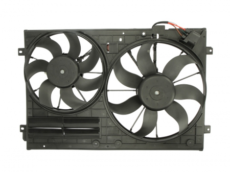 Ventilator - Ventilator radiator (cu carcasa) AUDI A3; SEAT ALTEA, ALTEA XL, TOLEDO III; SKODA OCTAVIA II, SUPERB II, YETI; VW BEETLE, CADDY III, CC, EOS, GOLF PLUS, GOLF V, GOLF VI, JETTA III, JETTA IV 1.2-3.6 du