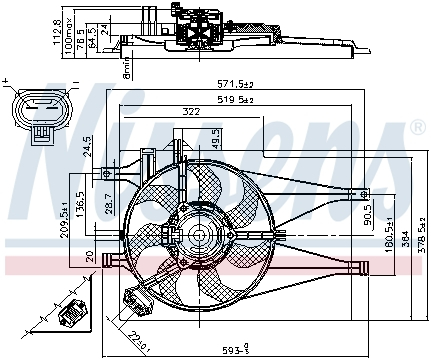 Ventilator - Ventilator radiator (cu carcasa) FIAT PALIO, SIENA 1.2 dupa 1997