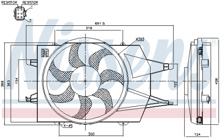 Ventilator - Ventilator radiator (cu carcasa) FORD FOCUS 1.4-2.0 intre 1998-2005
