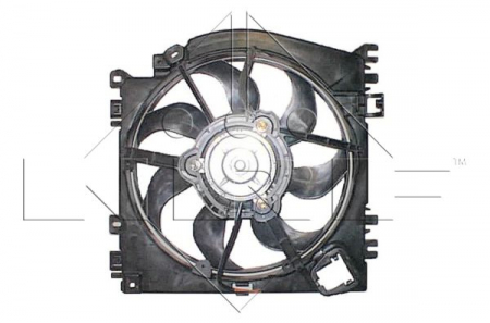 Ventilator - Ventilator radiator (cu carcasa) NISSAN MICRA C+C III, MICRA III, NOTE; RENAULT CLIO, CLIO III, MODUS, TWINGO II, WIND 1.2-1.6 dupa 2003