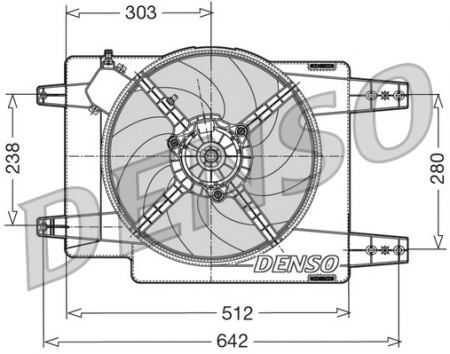 Ventilator - Ventilator radiator potrivit ALFA ROMEO 156 1.6/1.8/2.0 1997-2006 (cu carcasa)