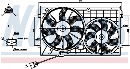 Ventilator - Ventilator radiator (cu carcasa) potrivit AUDI A1, A3, TT; SEAT ALTEA, ALTEA XL, IBIZA IV SC, LEON, TOLEDO III; SKODA OCTAVIA II, SUPERB II, YETI; VW BEETLE, CADDY ALLTRACK 1.0-3.6 02.03-