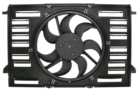 Ventilator - Ventilator radiator potrivit AUDI A4 ALLROAD B9, A4 B9, A5, A6 ALLROAD C8, A6 C8, A7, A8 D5, Q5, Q7, Q8; VW TOUAREG 1.4-4.0H dupa 2015 (cu carcasa)
