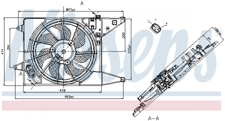 Ventilator radiator (cu carcasa) potrivit DACIA LOGAN, LOGAN EXPRESS, LOGAN MCV, SANDERO; RENAULT LOGAN I; VW PASSAT B6 1.2-2.0D 09.04- [0]