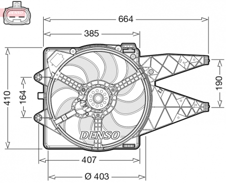 Ventilator - Ventilator radiator (cu carcasa) potrivit FIAT BRAVO II; LANCIA DELTA III 1.4-2.0D 11.06-12.14