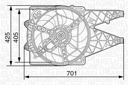 Ventilator - Ventilator radiator (cu carcasa) potrivit FIAT DOBLO, DOBLO CARGO 1.3D-2.0D 01.10-